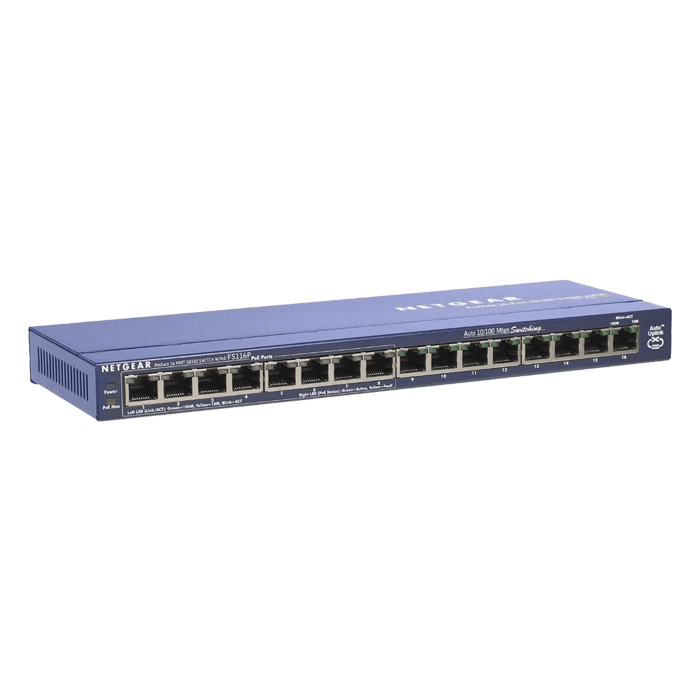 NETGEAR 無網管交換器 FS116 | 瀚錸科技-NetBridge