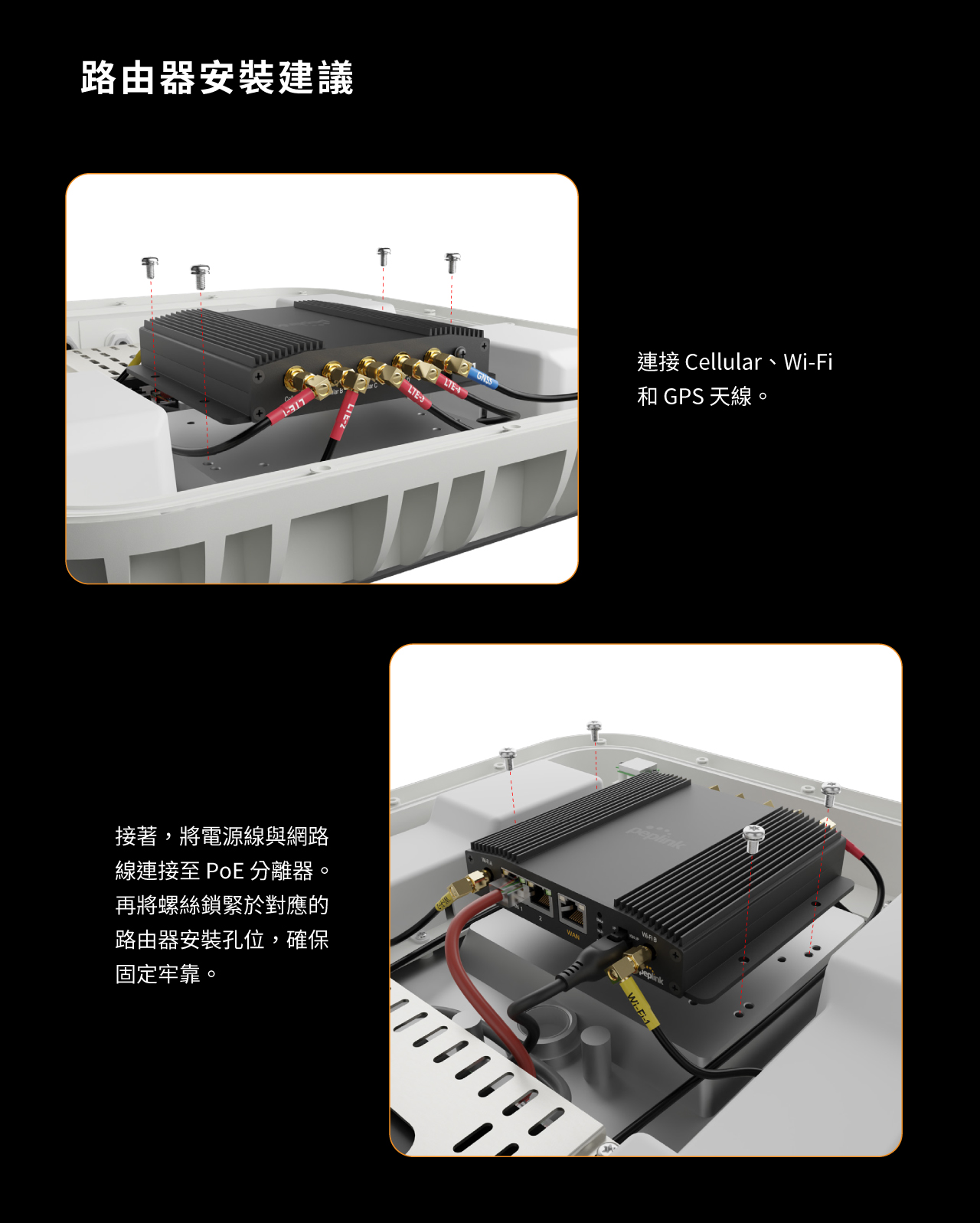 Peplink Antenna MAX S-路由器安裝建議
